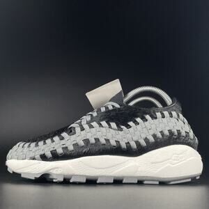 Nike Air Footscape Woven Women’s 7 Black Smoke Grey Casual Lace Up Shoes Sneaker